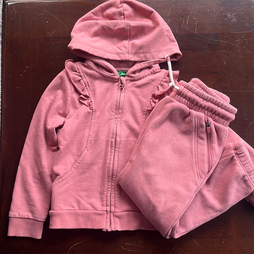 Dip brand pink zipper hoodie 4T and sweatpants set size 4/5